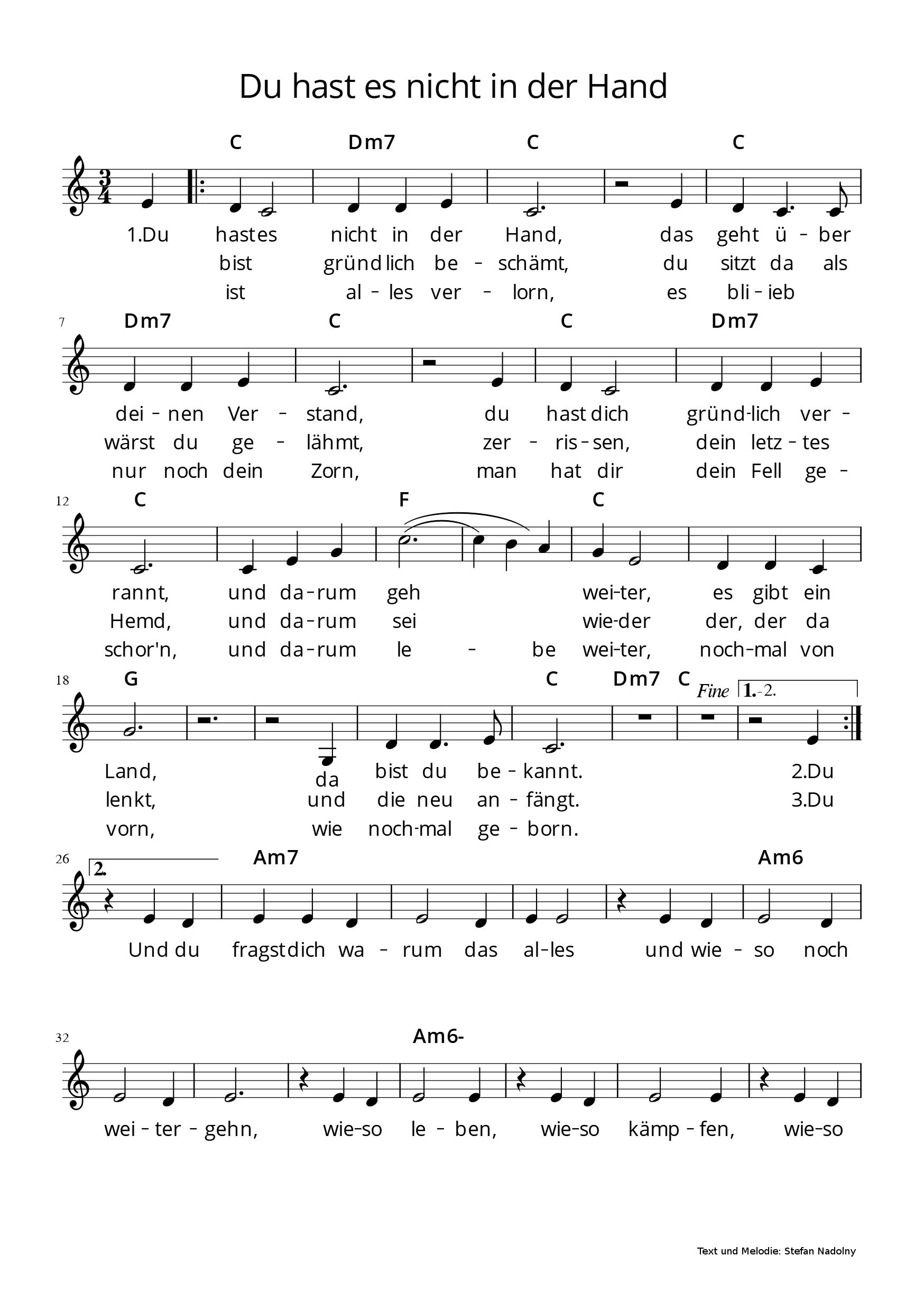 Du hast es nicht in der Hand - Zukunftsmusik
